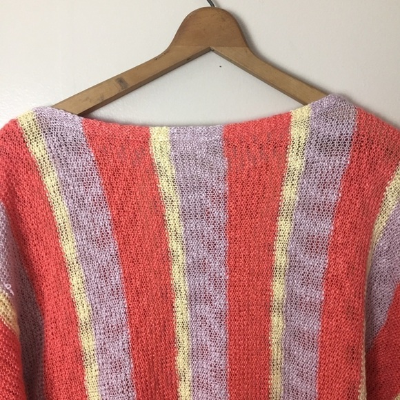 [Daytrip] Orange, Purple Yellow Striped Dolman Sleeve Knit Sweater - Picture 7 of 8